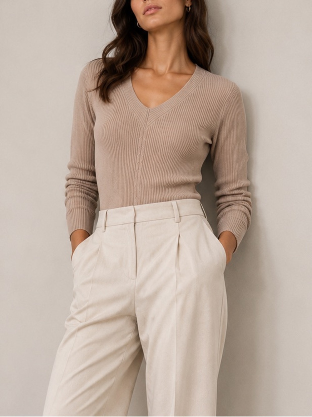Long sleeve ribbed sweater